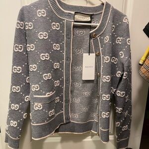Vintage Gucci full logo cardigan
